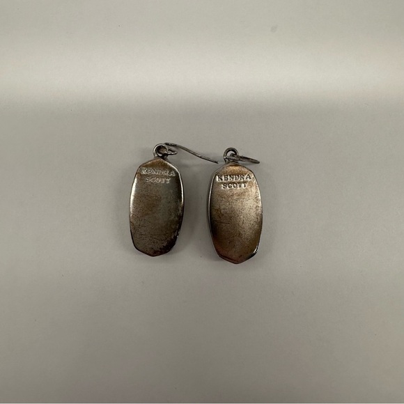 Kendra Scott Danay Iridescent Crystalized Drusy Drop Silvery Rhodium Earrings - Picture 7 of 10